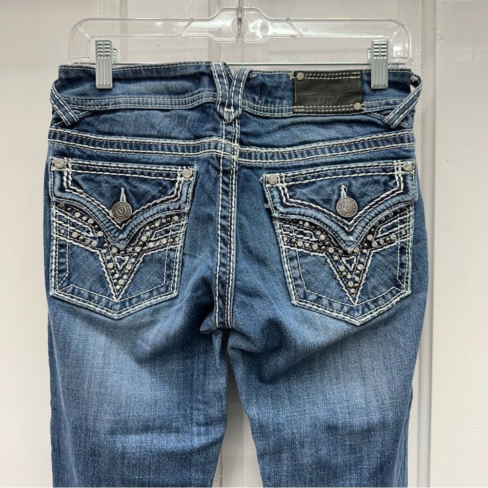Vigoss thick stitch straight leg denim jeans women's‎ 3 4